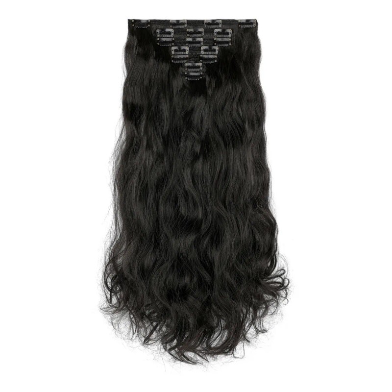 Extensiones De Cabello Ondulado Natural Clip Cortinas 7 Pzas