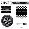 72 Pcs Race Car Paper Plates and Napkins Party Supplies