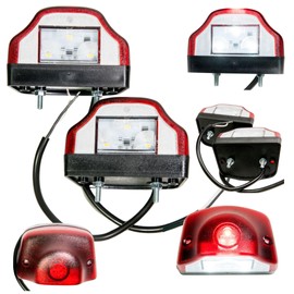 Web Truck 2 x 6 LED Kennzeichenleuchte 12V 24V mit E-Prüfzeichen Nummernschildleuchte Kennzeichenbeleuchtung Kennzeichen Auto SMD Rück Hinten Paar PKW LKW KFZ