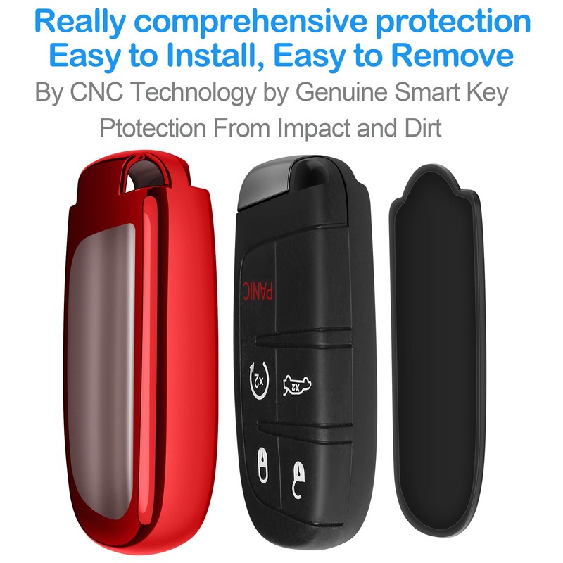 Tukellen for Jeep Dodge Key Fob Cover Premium Soft Full