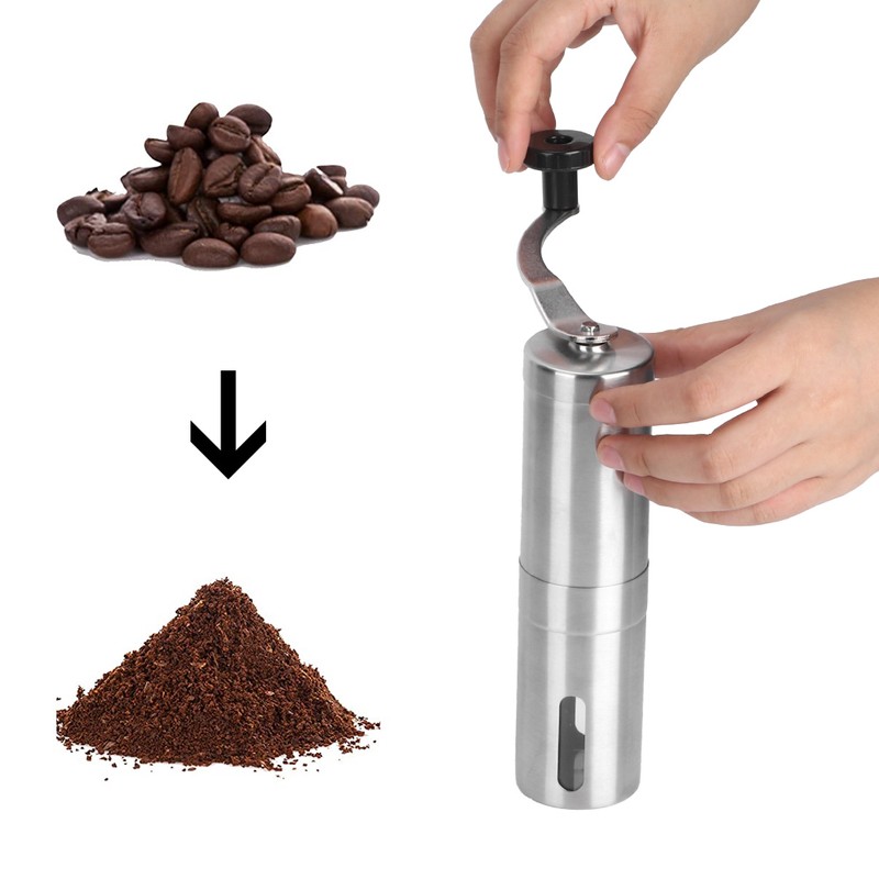 Portable Stainless Steel Manual Coffee Grinder Hand Crank Mill Grinding