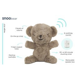 SNOObear White Noise Machine - Cry-Activated Plush Baby Sleep Soother - Cream