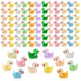 Arcimatto 240 Pack Mini Ducks Tiny Resin Duck Bulk, Decor Duck Figures for Miniature Dollhouse Decor Garden Aquarium Potted Ornament, DIY Charm Crafts Hide and Seek Prank Party Favor Toys Gag Gifts