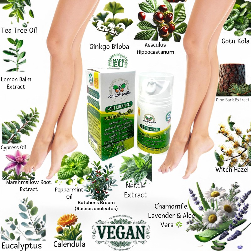 VARICOBOOSTER Gel Foot Cream 2 x 75ml Over 25 Carefully
