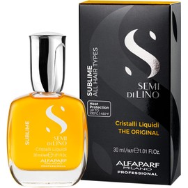 Alfaparf Milano Semi Di Lino Sublime Cristalli Liquidi The Original - Suero Iluminador y Protector TÉRMICO para el Cabello, Brillo Extremo Todo Tipo de Cabello, 30 ml