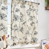 Lazzzy Black Floral Kitchen Curtains 36 Inch Length, Linen Farmhouse