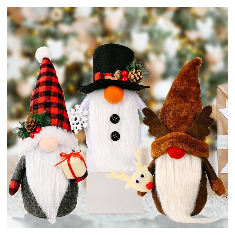 3 Pcs Christmas Gnomes Plush Doll Swedish Gnomes Christmas Decorations