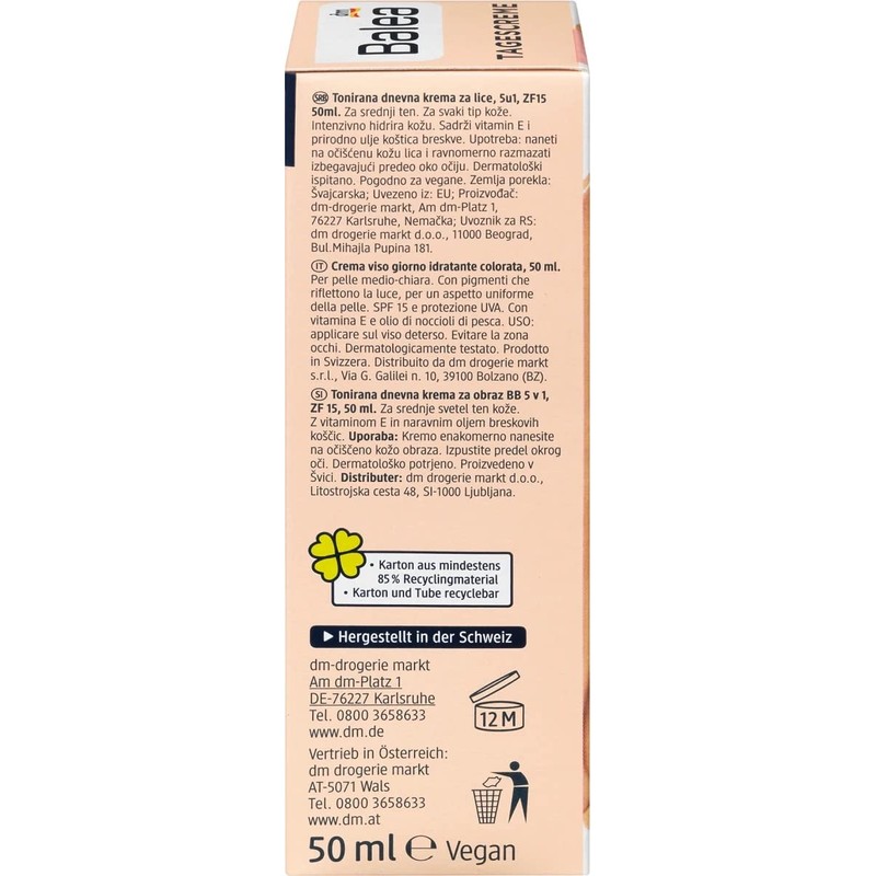 Balea BB Tinted Day Cream Medium Skin Tone 50 ml