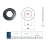 TERF® M20 Black Rubber Flat Washer M20 / 20mm ID