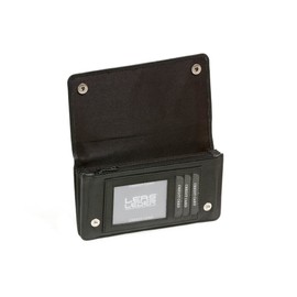 Biker Trucker Wallet Long Format Genuine Leather Black, black