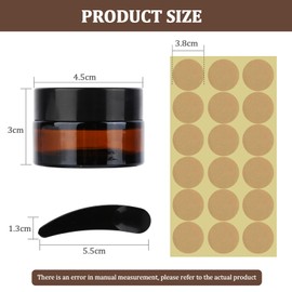 Pack of 15 Cream Jars for Filling 20 ml Amber Glass Empty Jar Cream Jar Refillable Container Ointment Jar Brown Glass Container with Lid Liner for Cosmetics Creams Lotions Essential Oils