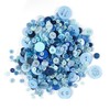 1Pack Assorted Buttons for Crafts,Blue Round Resin Buttons for DIY