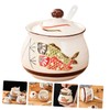GRIRIW Tea Coffee Sugar Canister Ceramic Sauce Jar Lard Oil