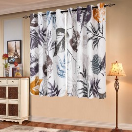 SUBRTEX Printed Curtains Room Darkening for Bedroom Living Room Kids Room Dining Room Valance Colorful Window Drapes 2 Panel Set (52'' x 63'', Grey)