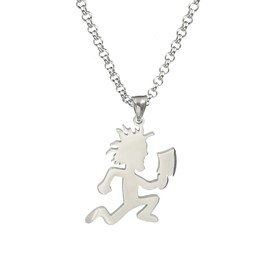 Jugallo Hatchetman Necklace Stainless Steel Hatchetman Pendant Charm High Polished Choose Chain Insane Clown icp necklace hatchetman juggalo jewelry for Women and Men,clown pose merch