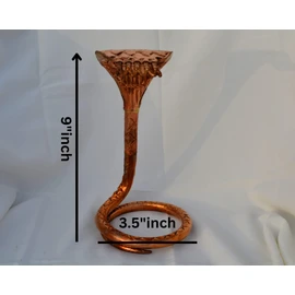 Copper Naag Nagin Snake Idol for Shivling Linga For Vastu, Kaal Sarp Dosh, Temple Decoration, Shesh Nag for Nag Panchami Pooja Nagraj Worship, shiv ling, murti goga maharaj nag panchami Naga 9"inch (1 piece)
