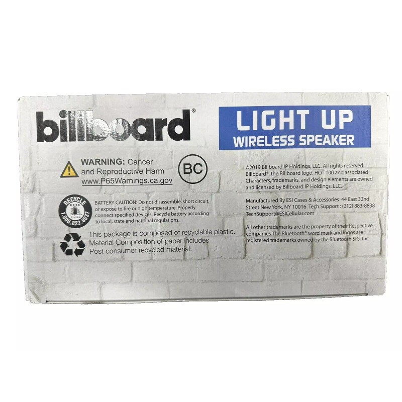 Billboard Light Up Wireless Speaker Rechargeable Multi Function LED Micro