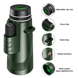 40x60 High-Power Monocular Telescope for Adults with Tripod - Compact, BAK4 Prism & FMC Lens, Ideal for Hunting, Bird Watching, PA-OD-711