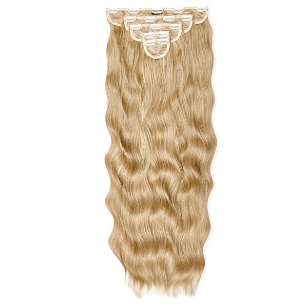 Lullabellz Extra AF Clip In Hair Extensions 5 Pieces 34" Length Light Golden Blonde