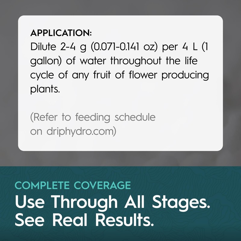 Drip Hydro Powder A, Vegetative Base Nutrient for Strong Growth,