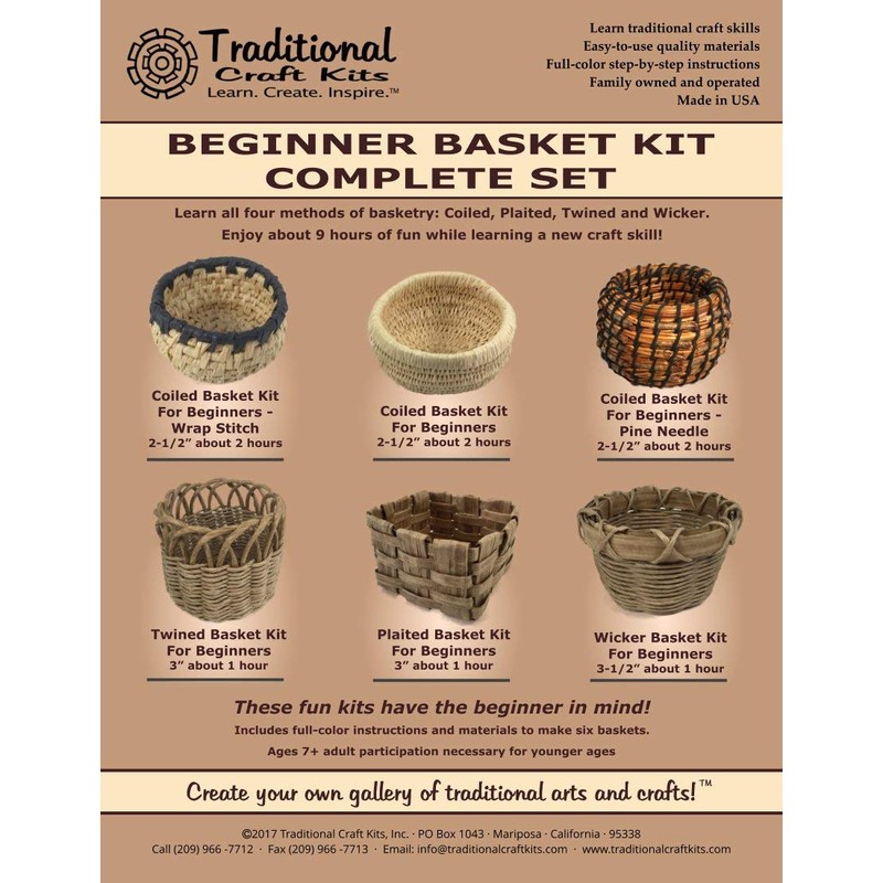 Traditional Craft Kits Beginner Basket Weaving Kit (Set of 6)