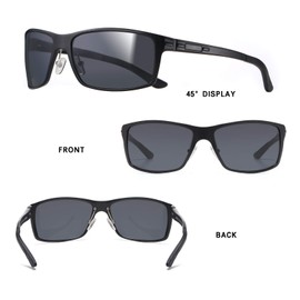 Duco - anteojos de Sol polarizadas para Hombre, Marco de Metal Duradero, para conducci n, Ciclismo, b isbol, Correr, Golf 9018, Black Frame, Una Talla