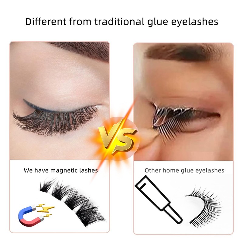 1 Pair Magnetic-Eyelashes Natural Look without Glue Needed Reusable Eye