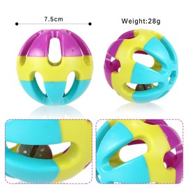 DVOFU 4Pieces Parrot Bell Ball Plastic Colorful Birds Ball with Bell Interactive Pet Ball Toy for Small Pets Parrot Conure Cockatiel Lovebird