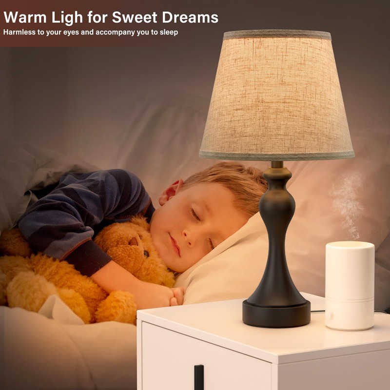 Touch Lamps for Nightstand, 3 Way Dimmable Bedside Lamps with
