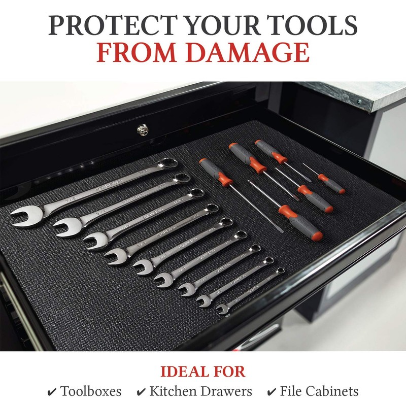 B&C Home Goods Anti-Slip Toolbox Liner - Adjustable, Protects Tools,