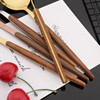 JASHII Wood Handle Flatware Set, 20 Pieces Stainless Steel Silverware