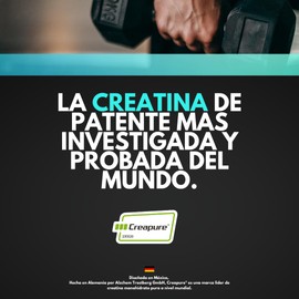 Flairfit® Creatina Monohidratada Creapure®, 50 Servicios, 250g. 100% Pura y Natural. Solo 1 Ingrediente Creatina Premium Alemana Creapure®, Sin Azúcar, Incluye Scoop. Vegana