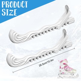 Ice Skate Guards, Hockey Shoes Ice Skate Blade Covers, Adjustable Buckles Ice Skating Protector Figure Skate Guards Ice Hockey Accessories for Ice Skating Hockey Figure Skates (White, Small)