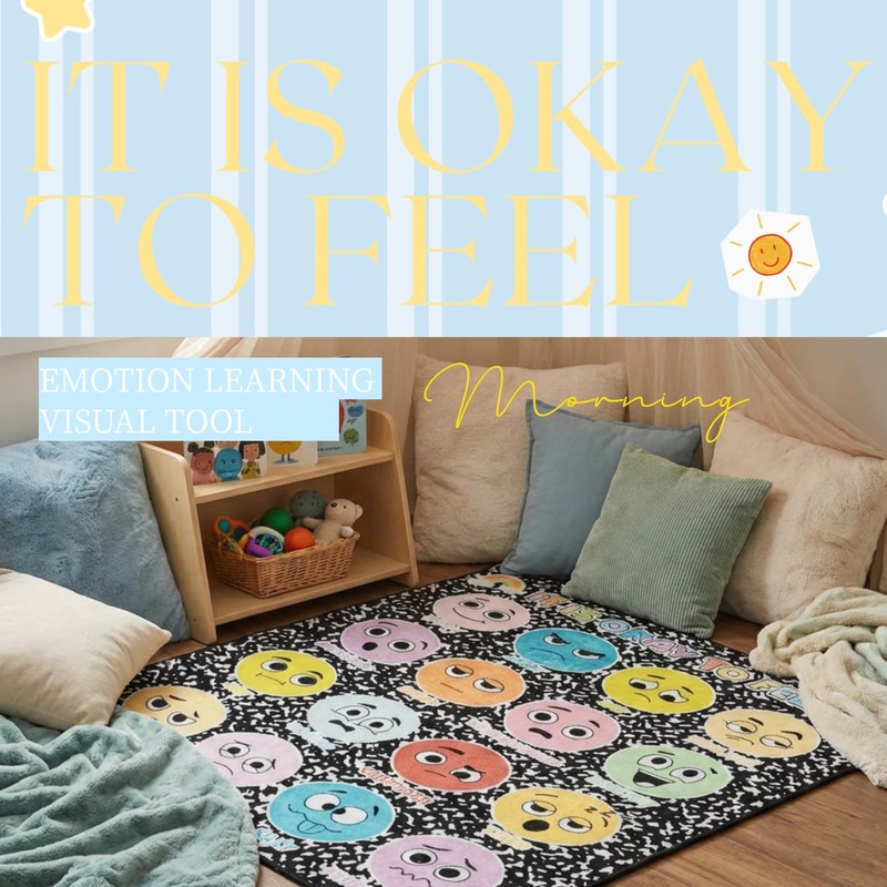 4x3.3FT Composition Notebook Calm Down Social-Emotional Classroom Rug