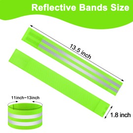 IEOVIEE Pack de 2 Bandas Reflectantes de Alta Visibilidad para Ciclismo y Running, Cintas para Brazo, Tobillo o Pierna