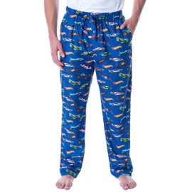Hot Wheels Cars Adult Men's Allover Die-Cast Cars Print Loungewear Sleep Pajama Pants (Small)