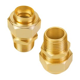 2 Pack Grill Propane Conversion Connector 3/4'' CSST Male NPT Gas Line Fitting Kit Brass Natural Gas Quick Connect Adapter (3/4" NPT Male Nipple) (1/2")