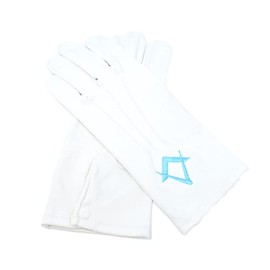 Uniform Store London Masonic Regalia 100% Cotton White Craft Masonic Square & Compass Lodge Gloves