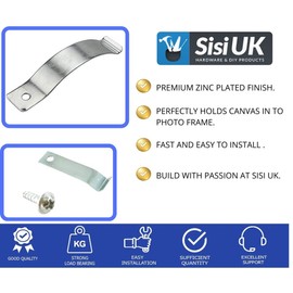 10 x Picture Frame Spring Clips Zinc Plated Steel Spring Retaining Clips Frame Fasteners Picture Frame Hardware Turn Clips with Screws 46mm