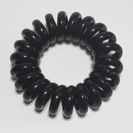 RN BEAUTY 27 PCS Spiral Hair Ties Coil Hair Ties Phone Cord Hair Ties Waterproof Elastic Traceless Ponytail Holder Coil Hair Bands for Thick and Curly Hair Diam. 1.58inch(4cm) No Crease Hair Coils for Women and Girls Adults and Children - Black