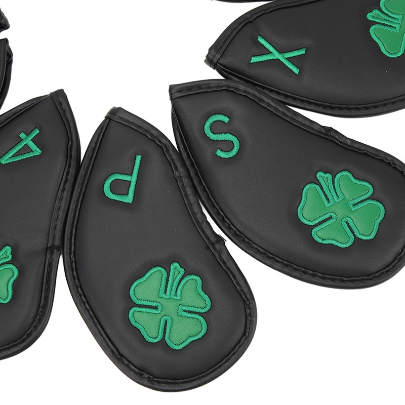 10 PCS Golf Club Head Covers Four Leaf Clover Pattern