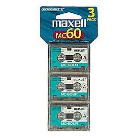 Maxell(R) Microcassette Tape, 60-Minute, Pack of 3