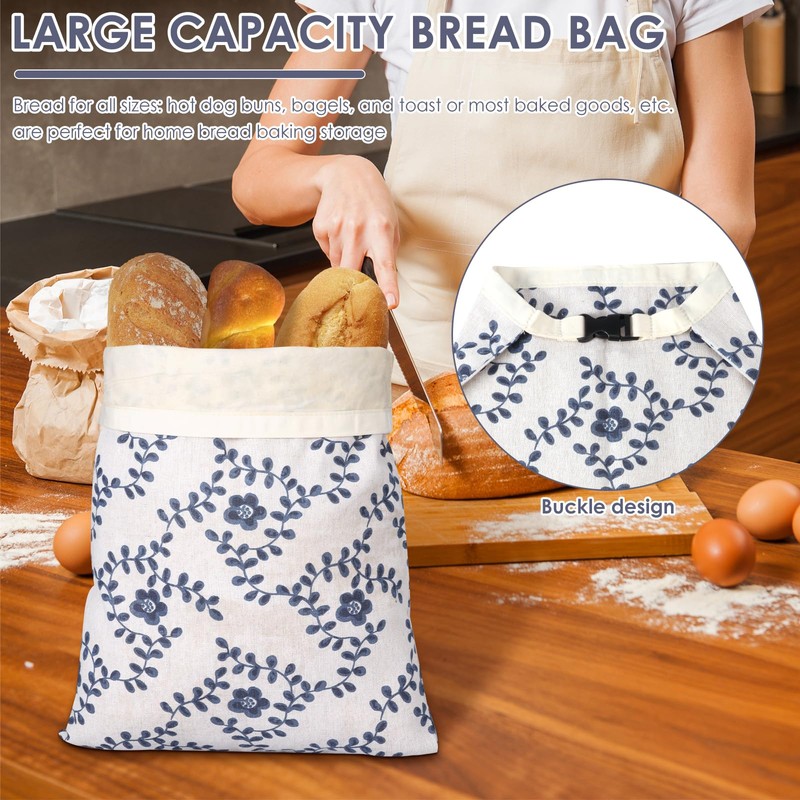 AwObEpl 1Pc/2Pcs Reusable Beeswax Bread Bags Portable Sourdough Bread Bags