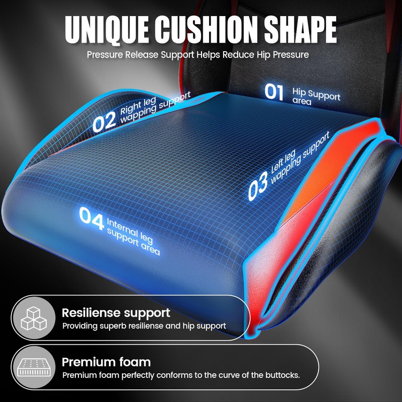 Bigzzia Gaming Chair, Computer Game Chair with Lumbar Support, Comfortable