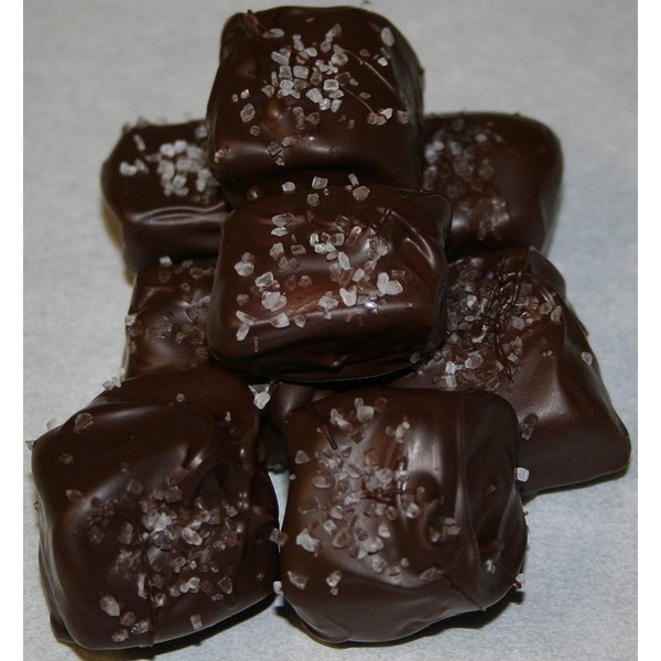 Dark Chocolate Caramels with Sea Salt - No-Melt Guarantee (1-Pound)