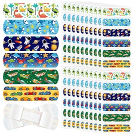 Nuanchu 6 Styles Kids Cartoon Bandages Adhesive Flexible Colorful Cute Cartoon Bandages Waterproof Breathable Protect Scrapes and Cuts for Girls Boys Children Toddlers(120 Pcs)