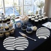 Dulousia Black Striped Polka Dot Chevron Paper Plates 36pcs -