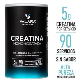 VALARA Creatina Monohidratada de Mxima Pureza - 90 Servicios - Suplemento Deportivo en Polvo - Sin Azcar - Sin Sabor - Con Scoop Dosificador          