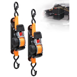 Retractable Ratchet Straps for Tacoma Bed Tie Down Anchors, Compatible with Toyota Tacoma & Tundra Bed Rails System, Auto Retract Securing Strap for Tacoma Bed Cleats Tie Down System