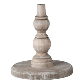 Glory Haus Neutral Wood Stand for Toppers - Rustic Wooden Display Stand, 5.5" x 7.5", Round Base Home Decor for Indoors or Outdoors, Farmhouse Decorations
